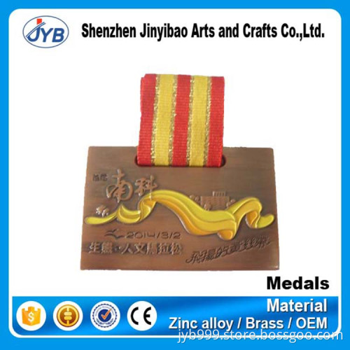 Customized red copper military medal ribbon with factory direct price